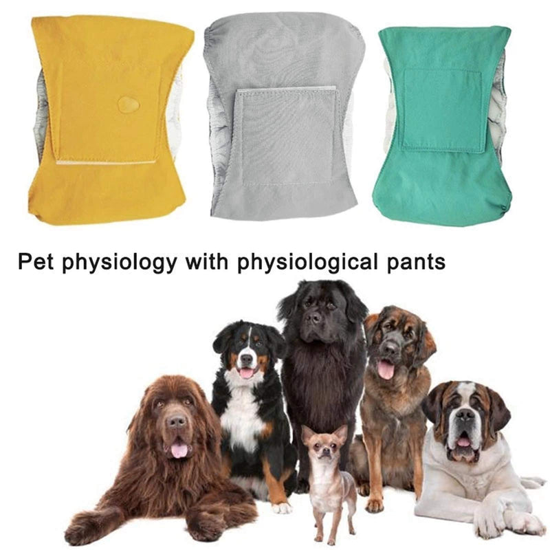 Elionless Male Dog Nappies, 3pcs Washable Pet Dog Incontinency Nappies Belly Band Wraps Physiological Sanitary Pants for Dog Small, Medium, Large (XS) XS - PawsPlanet Australia