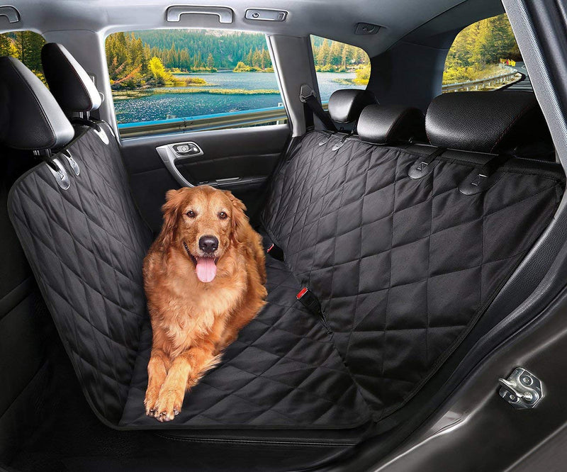 Dog Car Seat Cover, SHINE HAI Waterproof & Scratch Proof & Nonslip Back Seat Cover, Dog Travel Hammock with Seat Anchors, Machine Washable, Durable, Universal fits All Cars, Pet Cover(Black) - PawsPlanet Australia