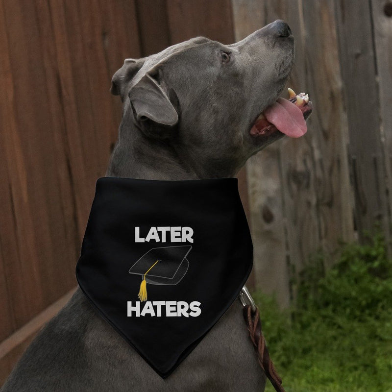 [Australia] - Later Haters Graduation Cap Dog Pet Bandana - Black 