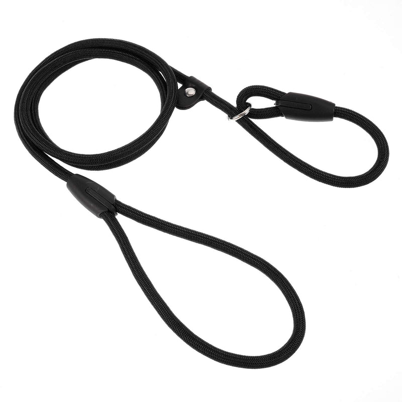 Winkwinky 4.26FT/130 CM Nylon Dog Slip Lead, Adjustable Dog Rope Leash, Durable Dog Training Leash, Soft Climbing Dog Leash for Small and Medium Dog, Red(Black) Black - PawsPlanet Australia