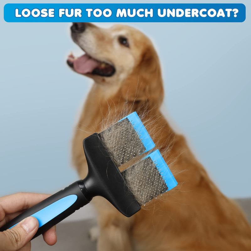 iToleeve LED Dog Nail Clipper with Light and Safety Guard, Illuminates Cats & Dogs Nails, Slicker Brush for Dogs, Dual Flexible Brush Follows the Natural Contours of the Body, Gently Removes Undercoat - PawsPlanet Australia