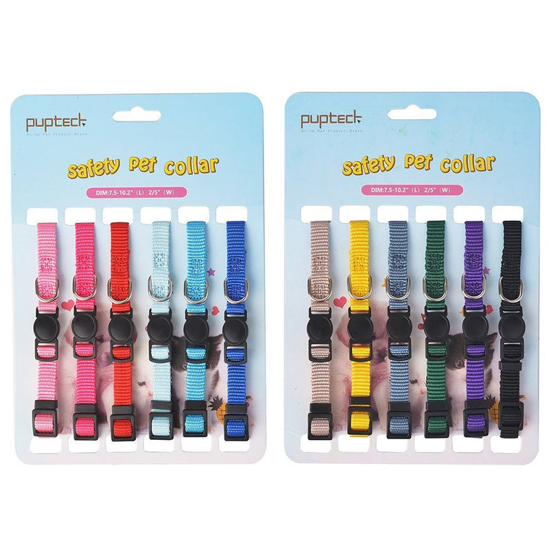 PUPTECK 12 Pack Soft Nylon Puppy ID Collar Adjustable Breakaway Whelping Litter Collars with Record Keeping Charts Medium Rainbow - PawsPlanet Australia