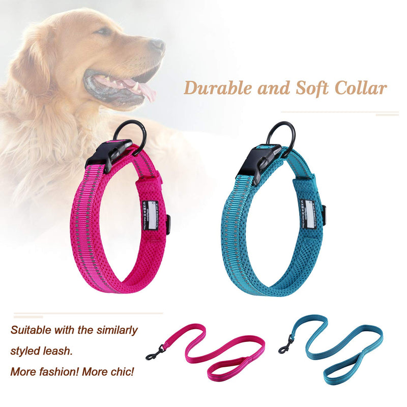 Kaka mall Pet Safety Collar Padded Mesh Soft 3M Reflective Adjustable Breathable for Puppy Extra Small Dogs Cats (XS, Blue) XS: Length 30-35 CM/11.8-13.8 Inch - PawsPlanet Australia