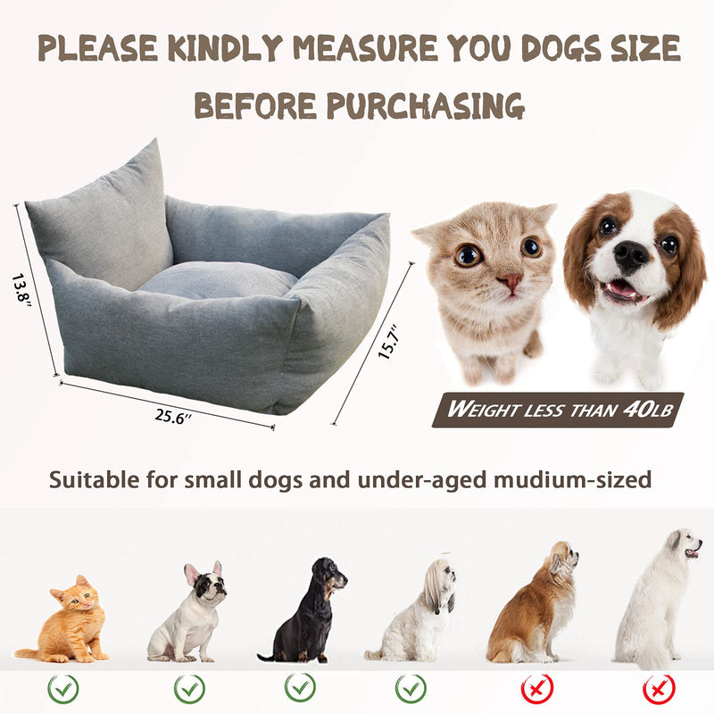 Mxsusu Dog Booster Seat, Dog Seat Covers for Cars Back Seat | Carseats Safety Accessories for Small Medium Puppy Cat Pet Travel Carrier Bed Dual-use for Car and Home Grey - PawsPlanet Australia