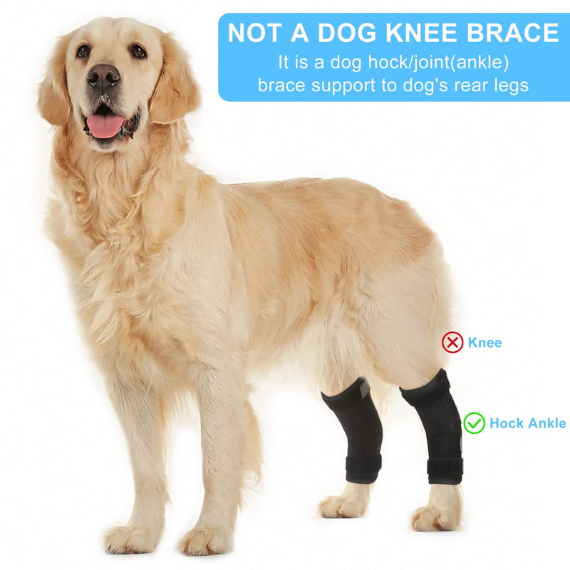 OPSELU Dog Leg Brace for Back Leg, Canine Hock Brace for Rear Legs with Dual Metal Strips, Joint Warps Strong Support Help for Hind Leg Injuries Sprains Arthritis Torn ACL (Large) Large(1 Pair) - PawsPlanet Australia