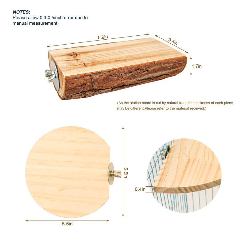 S-Mechanic Parrot Cage Perch Natural Wood Stand Perch for Small or Medium Parrots,Lovebird,Parakeet style-1 - PawsPlanet Australia
