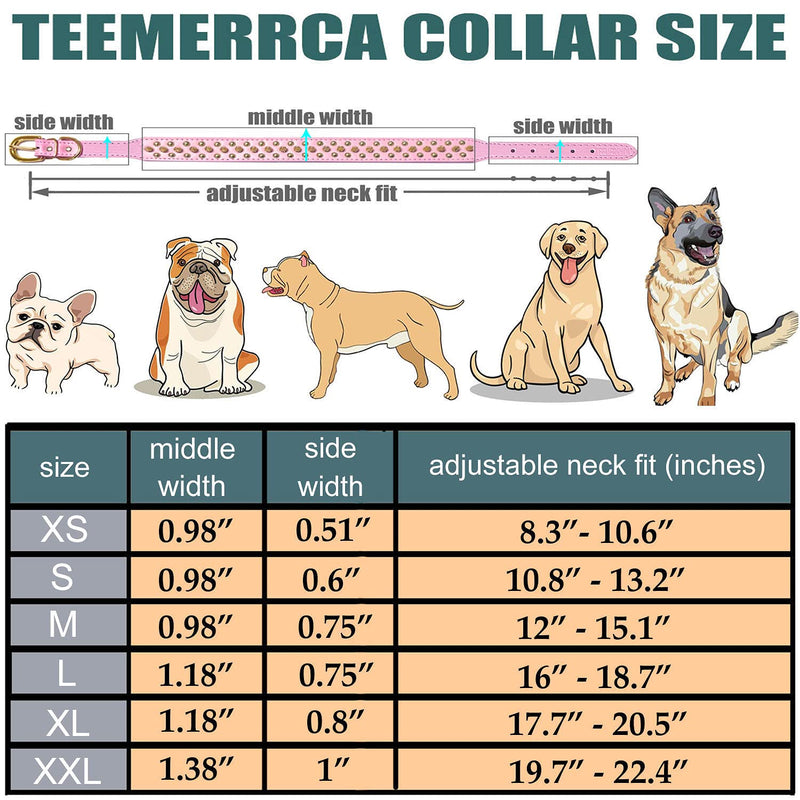 TEEMERRYCA Black Leather Dog Collar with Gold Spikes for Boy Small Medium Large Pets,Pit Bulls/Bulldog, Keep Dog Safe from Grabbing by Huge Dogs,XS(8.2"-10.6" / 21cm-27cm) XS(8.2"-10.6" / 21cm-27cm) - PawsPlanet Australia