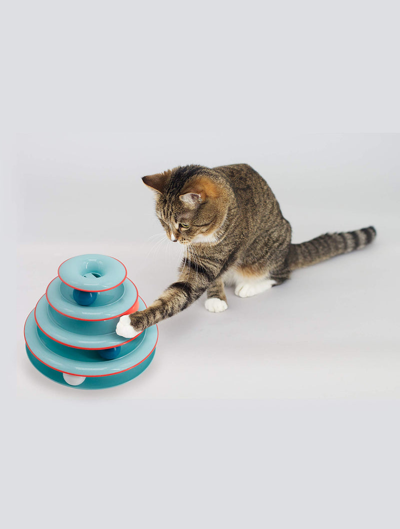 [Australia] - Petstages Chase Meowtain Tracks Cat Toy - 4 Levels of Fun Interactive Play - Circle Track with Moving Balls Satisfies Kitty’s Hunting, Chasing & Exercising Needs 