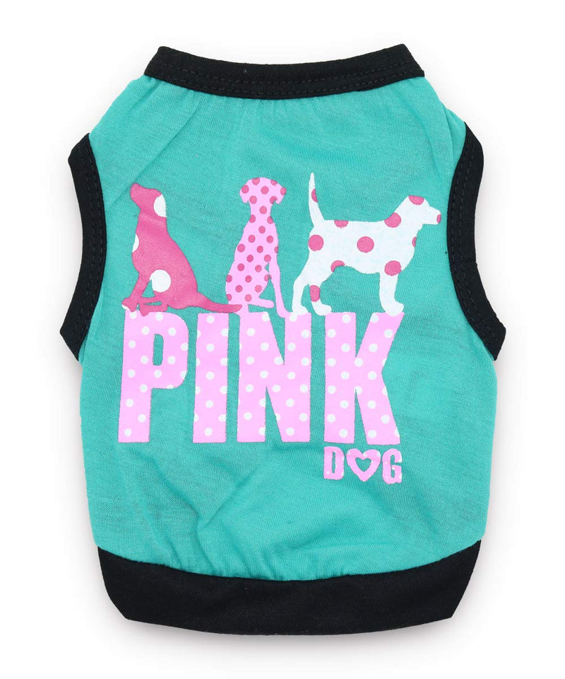 [Australia] - DroolingDog Dog Pink Dog Shirts Dog Clothes Small Dogs, Pack of 2 Medium (5.5-8.8lb) 