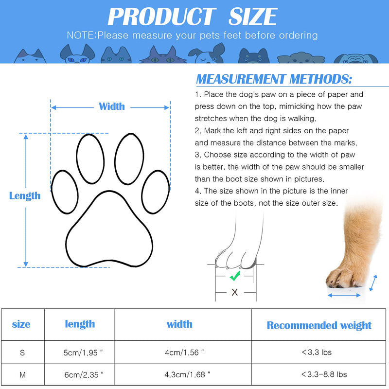 Weewooday 2 Sets Dog Cat Boots Shoes Socks Waterproof Dog Shoes Rain Snow Dog Booties Anti-Slip Dog Sock Shoes with Adjustable Drawstring for Small Puppy Medium - PawsPlanet Australia