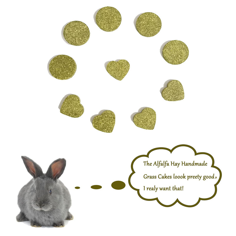 Hamiledyi Bunny Chew Toys for Teeth,Organic Natural Chew Alfalfa Hay Handmade Grass Cakes Pet Snacks for Guinea Pigs,Rabbit,Chinchilla Improve Teeth Health(10pcs) - PawsPlanet Australia