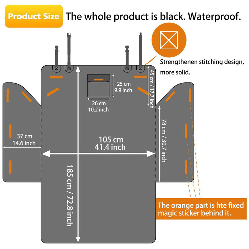 Alfheim Car Boot Liner Protector - Nonslip Waterproof Pet Dog Back Seat Cover - Durable Washable Cargo Cover Mat Travel Universal for Car Truck SUV (Black) - PawsPlanet Australia
