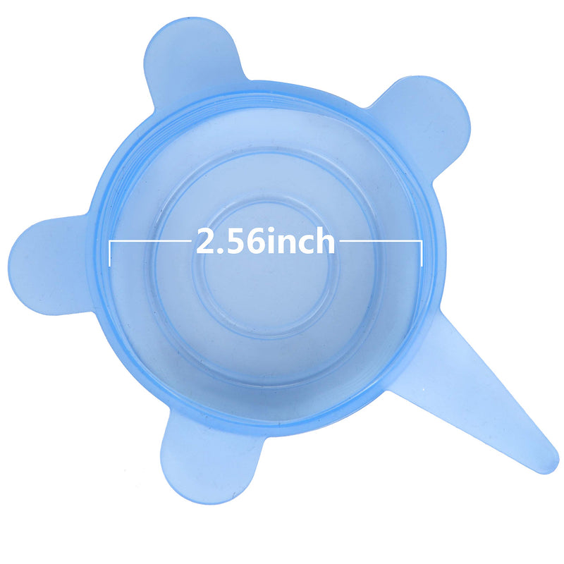 [Australia] - SLSON 6 Pack Pet Food Can Cover Stretchable 1 Fit 3 Universal Size Silicone Can Lids for Dog and Cat Food Blue 