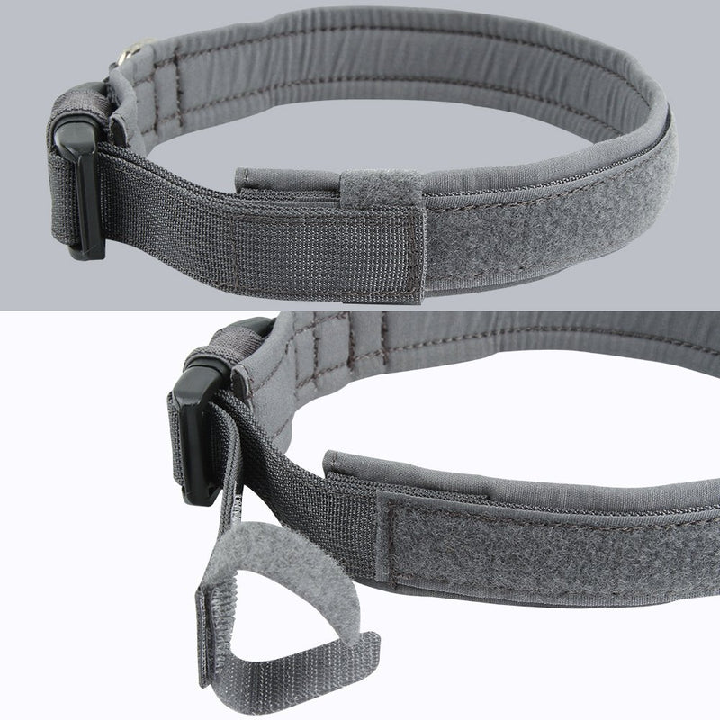 [Australia] - EXCELLENT ELITE SPANKER Puppy Collar Military Dog Collar Adjustable Quick Release Nylon Dog Collar for Small Medium Dog Soft Padded Dog Collar M Size-Adjustable(15.4"-19.3") Grey 