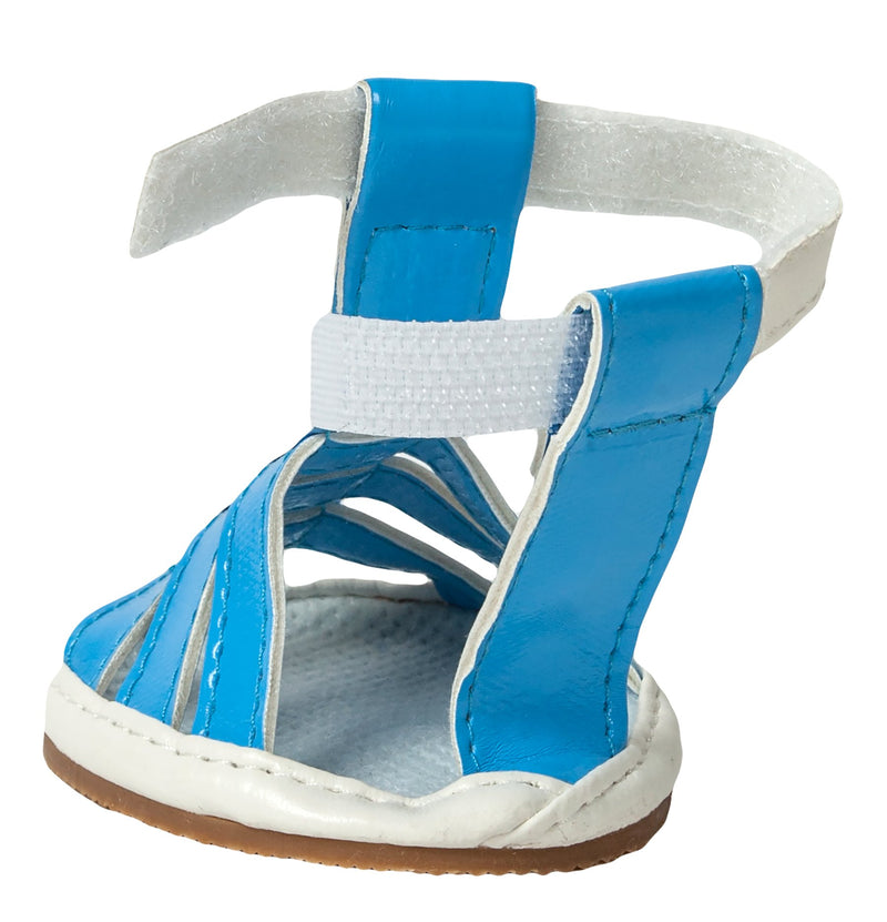 [Australia] - Buckle-Supportive PVC Waterproof Pet Sandals Shoes - Set of 4 Ocean Blue X-Small 