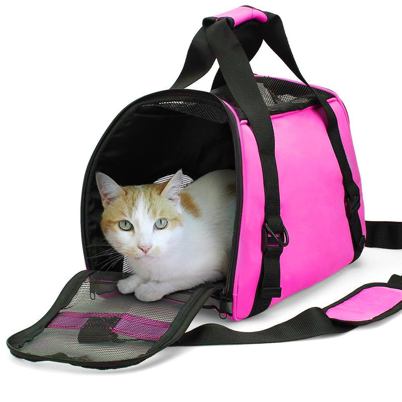 ZaneSun Cat Carrier,Soft-Sided Pet Travel Carrier for Cats,Dogs Puppy Comfort Portable Foldable Pet Bag Airline Approved Pink (Small) S - PawsPlanet Australia