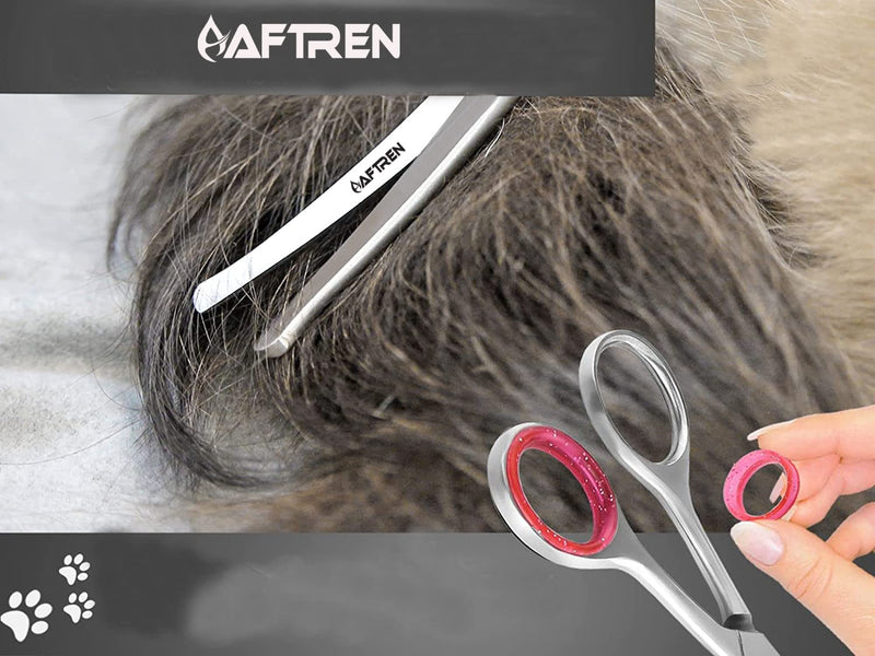 Pet Dog Grooming Trimmer Scissors Curved Hair Paw Scissors Round Tip Safety Scissors Stainless Steel for Dogs Cats (6.7 Inch) - PawsPlanet Australia
