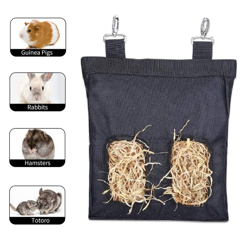 Guinea Pig Rabbit Hay Bag Feeder Racks - 2 Openings, 23x28x2.6cm S:23 X 28 X 2.6 cm - PawsPlanet Australia