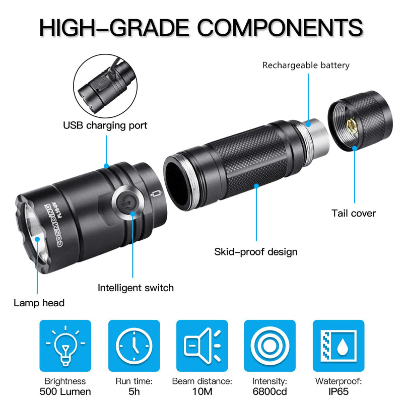 395nm UV Flashlight, COSMOING Upgrade Rechargeable Black Light, LED Ultraviolet Flashlight with Battery IP65 Waterproof Pet Urine Detector for Dog Cat Stains, Scorpion, Bed Bug, Household - PawsPlanet Australia