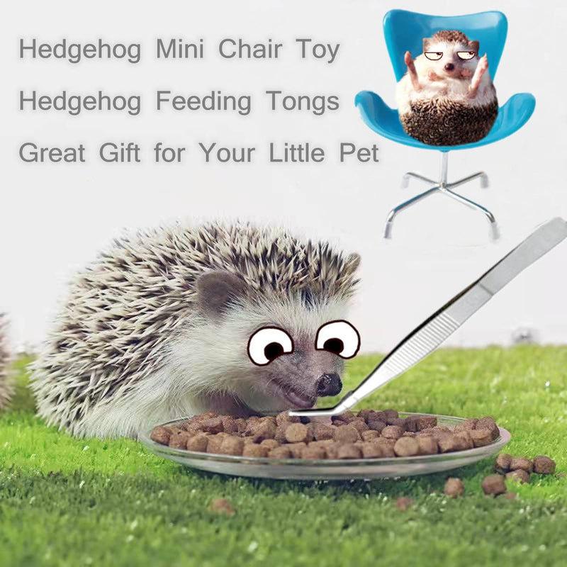 Hedgehog Supplies, Hedgehog Mini Chair Toy with Feeding Tongs, Plastic Armchair Photography Props, Small Animal Hamster Toys for Cage,Hedgehog Accessories - PawsPlanet Australia