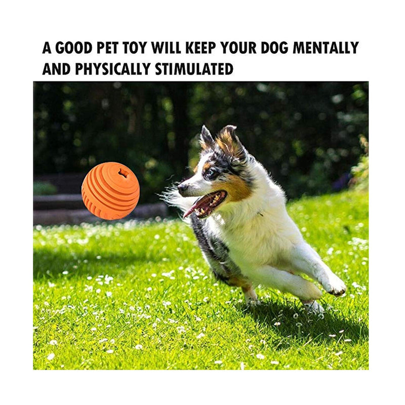 [Australia] - GrayCell Pet Dog IQ Treat Ball Interactive Food Dispensing Toy,Smart IQ Training Play Toy for Small Medium Dogs Orange 