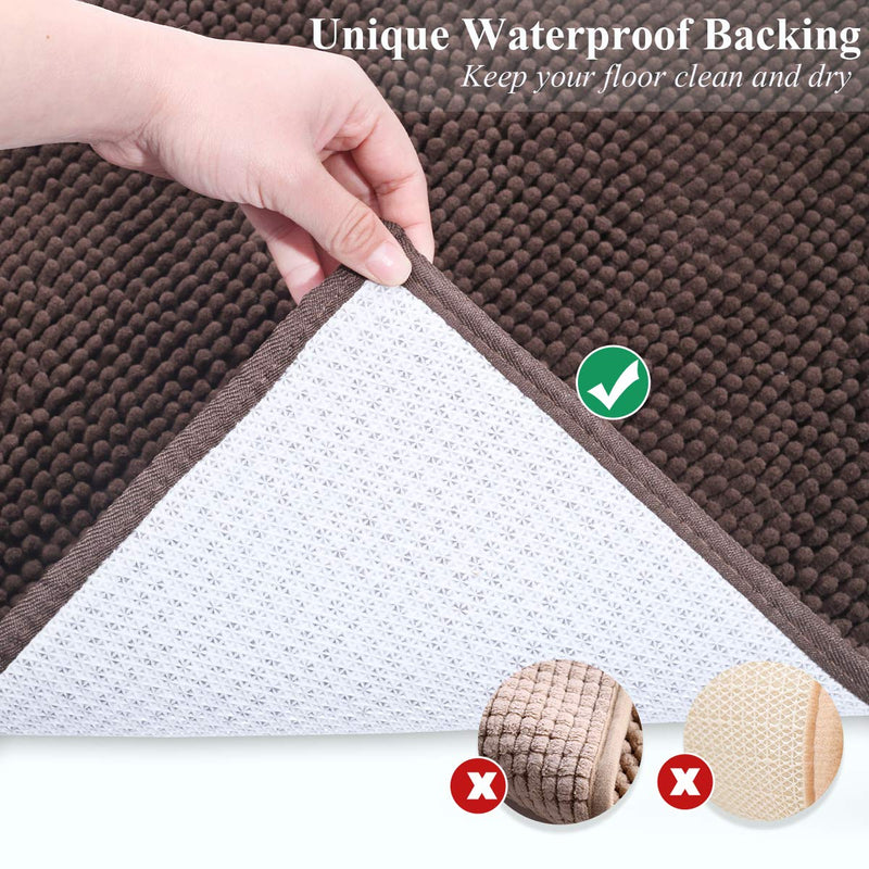 Vivaglory 3D Design Microfiber Cat Litter Mats Trap All Kind of Litter, 31"× 20" or 35"× 25" Large Litter Mat with Waterproof Back, Super Soft to Walk on, Machine Washable 31"× 20" Brown - PawsPlanet Australia