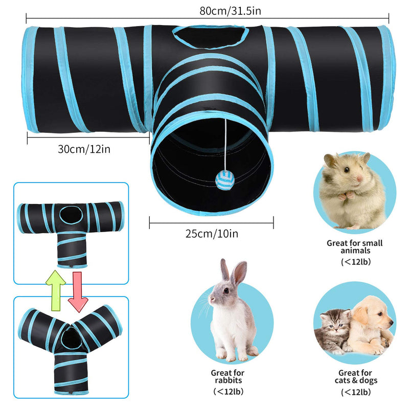 HAPPY HACHI 27PCS Kitten Toys Set, Collapsible Cat Tunnels for Indoor Cats, Interactive Cat Feather Toys Fluffy Mouse Fish Crinkle Balls Toy for Indoor Cat Kitty Rabbit - PawsPlanet Australia