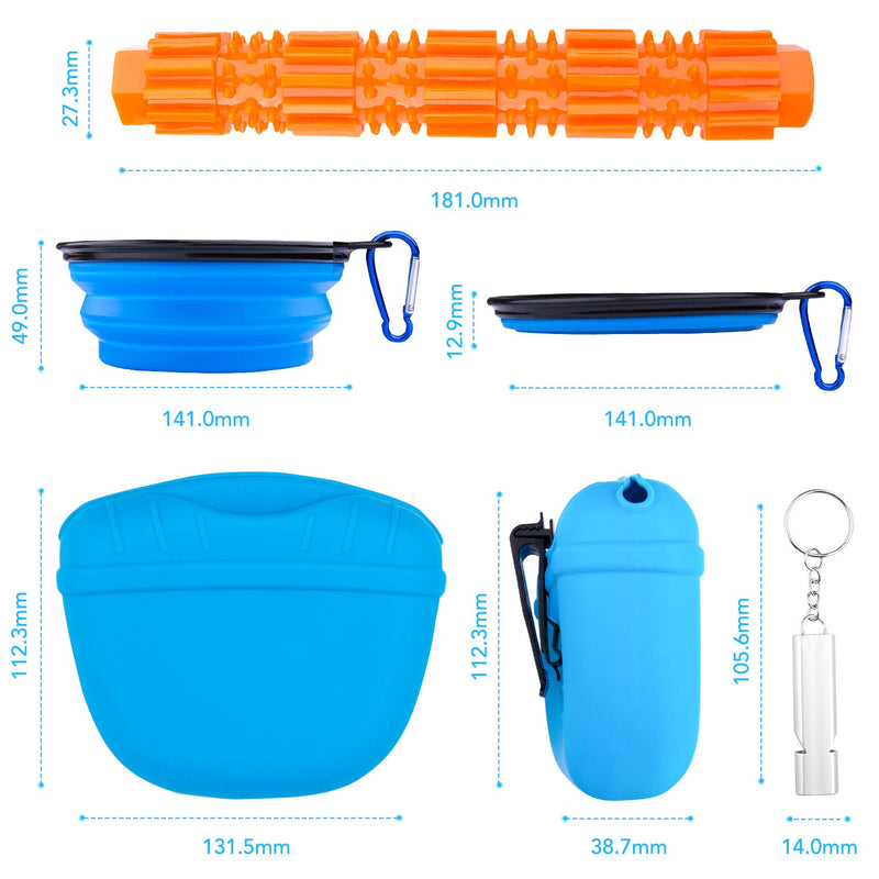 INPHER Dog Treat Pouch, Portable Dog Treat Bag Silicone Dog Training Bag Convenient Magnetic Buckle Closing and Waist Clip With Whistle Molar Stick Folding Bowl For Training Dog Cat Pet Single - PawsPlanet Australia