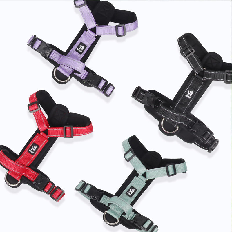 LiebeDD Dog Harness Green S - Chest Harness Dog Medium Large Adjustable Reflective Anti Pull Dog Harness French Bulldog Dog Pull Harness Dog Harness - PawsPlanet Australia