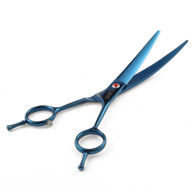 [Australia] - TIJERAS7/8" Pet Dog Grooming Thinning Scissors Kit Cat Dog Grooming Shears Japanese 440C Blade Trimmers Blunt Tip Scissor for Groomer -One Set 4 Pcs 7.0 Inch Dazzling Blue 