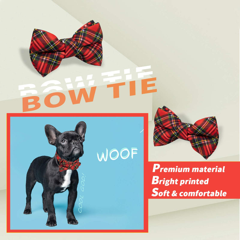 Dog Collar Bow Tie, Dog Collar Girl with Bow and Dog Bandana, Adjustable Bowtie Dog Collar with Soft Dog Bandana,Pet Gift Bow tie Collar for Small Medium Large Dogs and Cats S Black and Red - PawsPlanet Australia