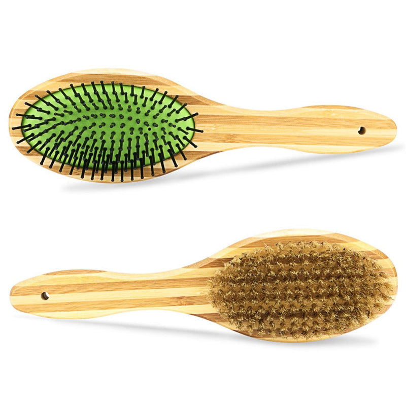 LSLEE Double-sided Pet Comb Brush, Pet Comb Multi-function Wooden Handle Hair Removal Brush，Airbag Comb Pet Hair Cleaning Brush，Dogs Hair Clean Brush，Cat And Dog Grooming Comb Pet Brush - PawsPlanet Australia