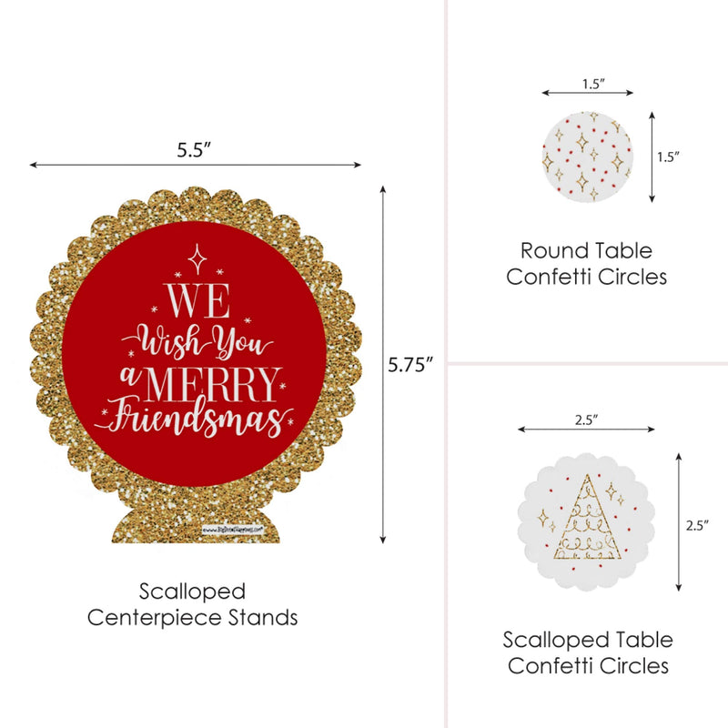 Big Dot of Happiness Red and Gold Friendsmas - Friends Christmas Party Centerpiece and Table Decoration Kit - PawsPlanet Australia