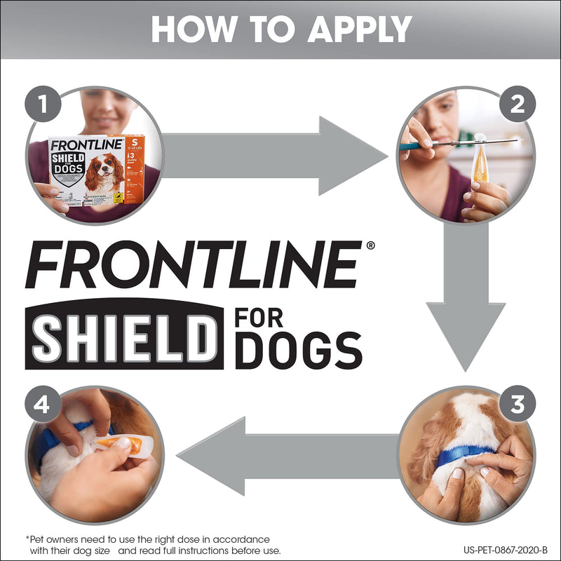 FRONTLINE Shield for Dogs Flea & Tick Treatment, 5-10 lbs, 3ct - PawsPlanet Australia