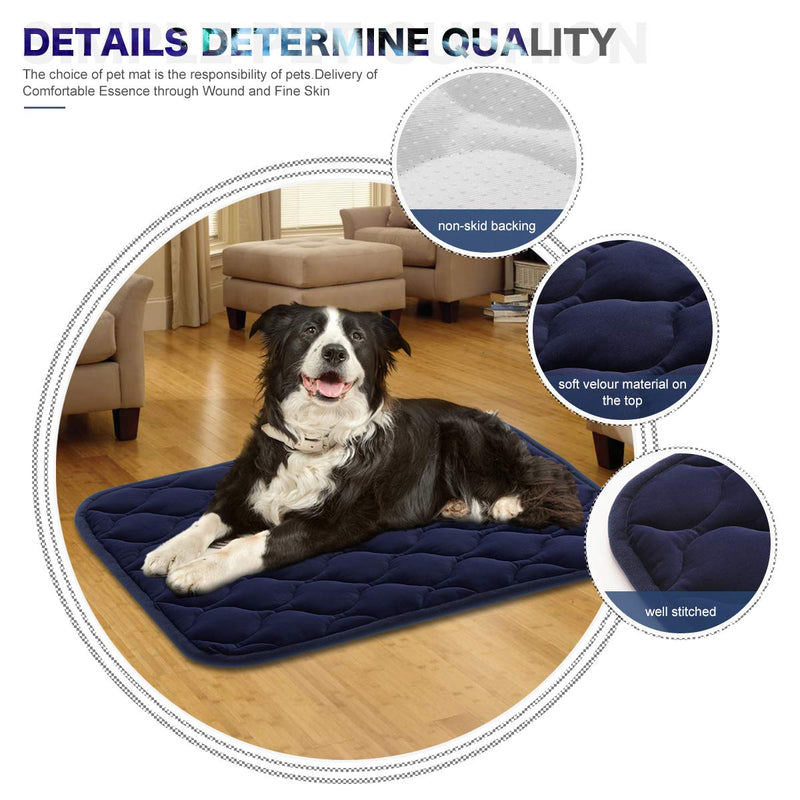 [Australia] - AIPERRO Dog Crate Pad Washable Dog Bed Mat Dog Mattress 30/36/42/46 Pets Kennel Pad for Large Medium Small Dogs and Cats 36 inch Blue 