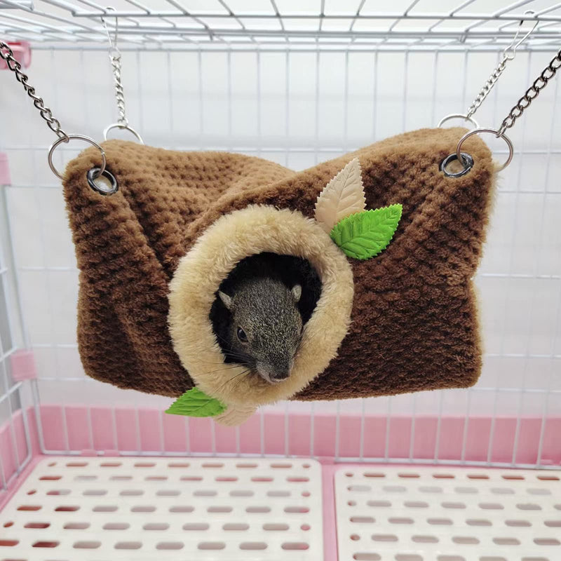 Small Animal Hammock, Hamster Hanging Bunkbed Hammock & Tunnel Warm Bed House Cage Nest Cage Hanging Tunnel and Hammock for Sugar Glider Squirrel Hamster Parrot Mice Chinchilla Flying Squirrel Rat - PawsPlanet Australia