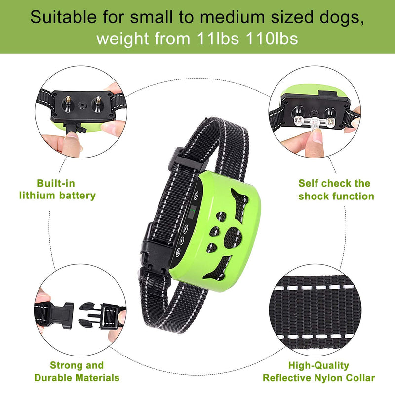 Bark Collar for Dogs, Rechargeable Dog Bark Collar with Beep Vibration and Harmless Shock, Anti Barking Collar for Small Medium Large Dogs, Humane Dog Training Device with 7 Adjustable Levels - PawsPlanet Australia
