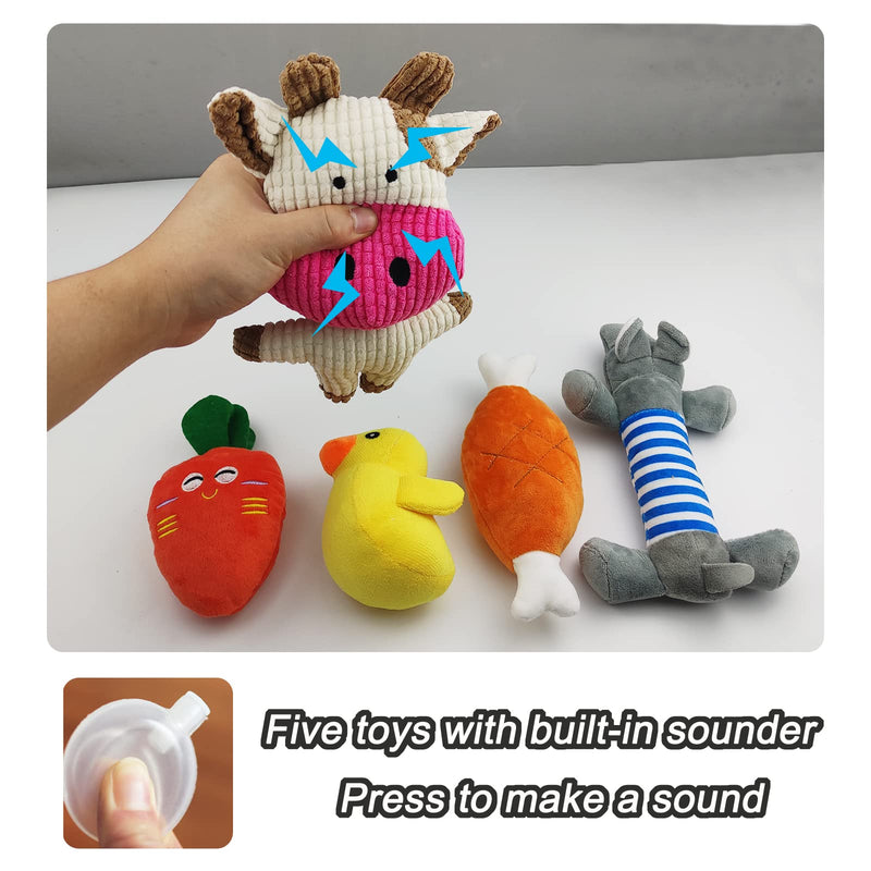 TODREMOU Dog Toys Squeaky Toys for Dogs Pack of 5 Chew Toys for Puppy Teething - PawsPlanet Australia