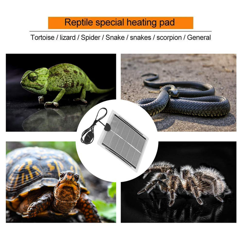 NEKOSUKI Reptile Heat Mats, 2nd-Gen 15W 9.8x8.7 inch Non-Adhesive Reptile Heating Pad with Temperature Adjustment, Waterproof Under Tank Terrarium Heating Mat for Tortoise Snakes Lizard Gecko Turtle 15W - 9.8x8.7in - PawsPlanet Australia