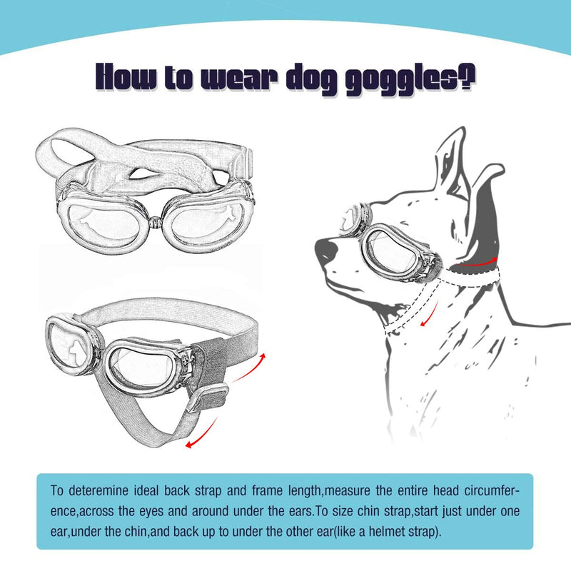 NAMSAN Pet Goggles Dog Sunglasses Waterproof Windproof Puppy Goggles Anti-Fog UV Protection Sun Glasses for Cat&Small Dogs Black - PawsPlanet Australia