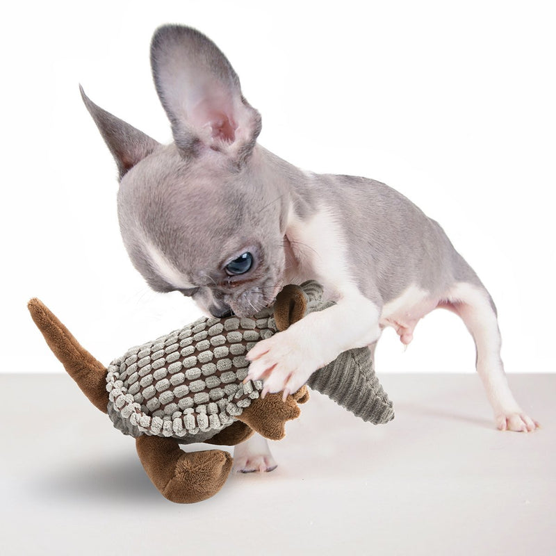 [Australia] - Hollypet Squeaky Armadillo Pet Plush Dog Chew Toy 