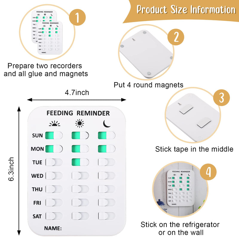 14 Pieces Dog Feeding Reminder Pet Feeding Reminder Cat Feeding Schedule Dog Feed Chart with Magnets and Double Sided Adhesive Tapes, Reminder with Weekdays AM/ PM for Keeping Track of Pet Feeding - PawsPlanet Australia