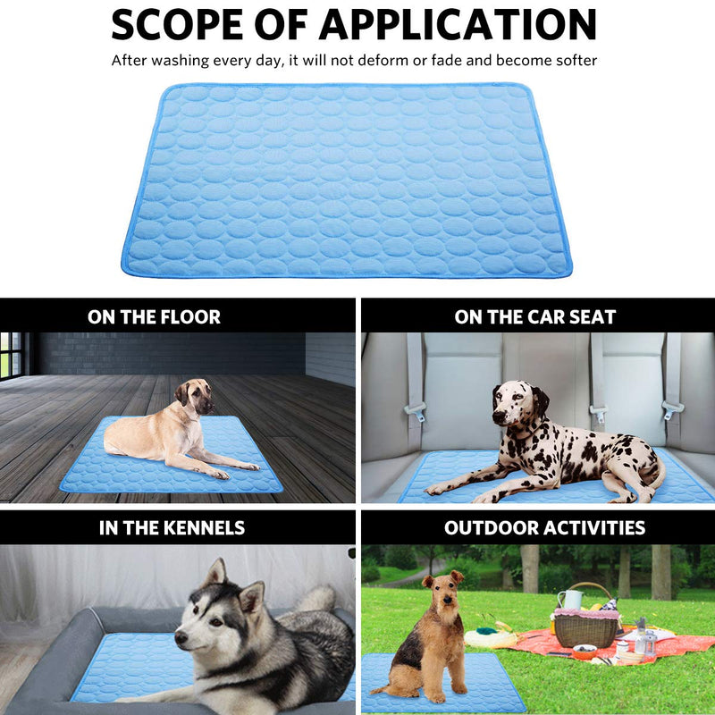 aingycy Dog Cooling Mat Pet Cooling Pads Dogs & Cats Pet Cooling Blanket for Outdoor Car Seats Beds 22IN*28IN Blue - PawsPlanet Australia