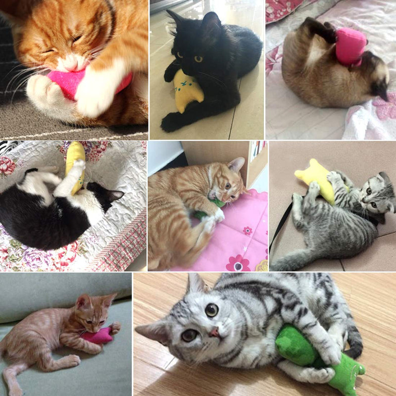 O-Kinee Pet Catnip Plush Toy 10 Pcs Thumb Bite Cat Toy Natural Mint Toys Catnip Scratching Toy Interactive Pet Supplies (5 colors) 5 colors - PawsPlanet Australia