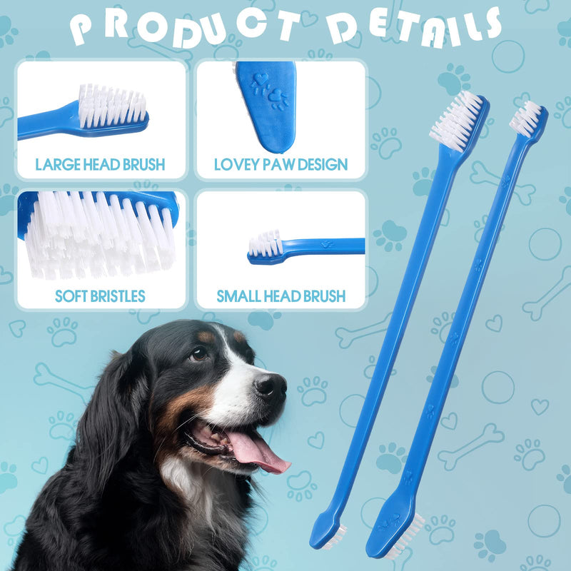 200 Pieces Dog Toothbrush Double Headed Dog Cat Pet Toothbrush Long Handle Dog Tooth Brushing Kit Soft Bristles Pet Toothbrush for Dogs Cat Puppy and Most Pets Teeth Cleaning Dental Oral Care (Blue) - PawsPlanet Australia