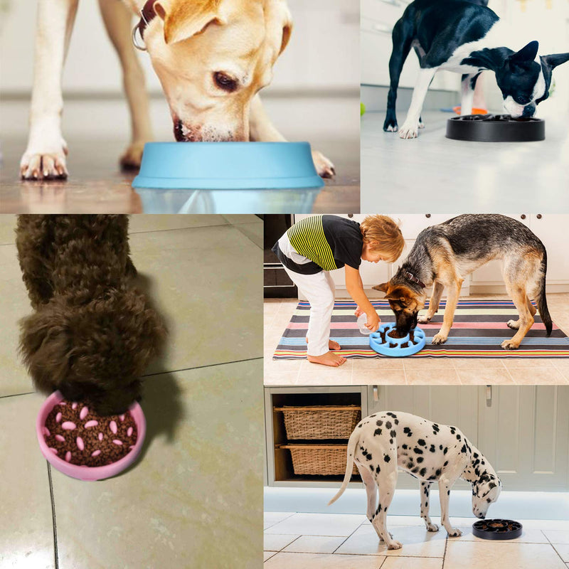 [Australia] - XZQTIVE Dog Bowl, Slow Feeder for Dog, Funny Slow Eating Bowls Stop Bloat Bowl Large Black 