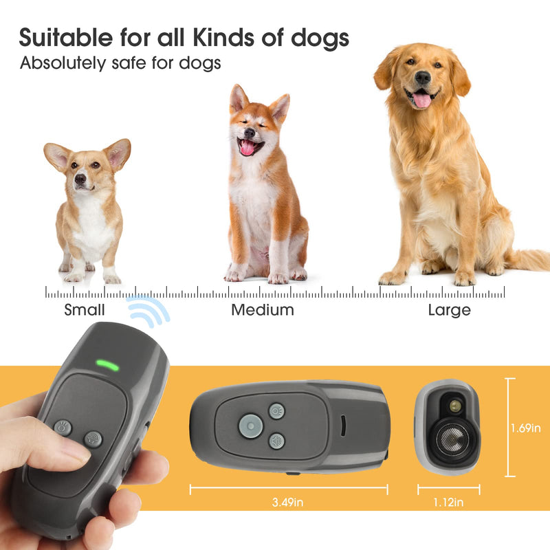 Anti Barking Device, 3 In 1 Ultrasonic Dog Bark Deterrent Devices, 3 Frequency Dog Training-Bark Control Devices, Chargeable Ultrasonic Dog Trainer For Small Medium And Large Dogs, 16.4ft Range - PawsPlanet Australia