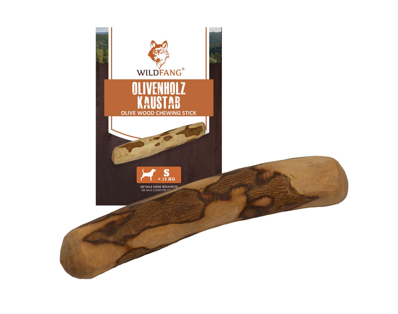 Wildfang® olive wood chewing stick for dogs | Wooden bones olive wood | natural olive wood chew toy for dogs | Dental care | durable toy for dogs - S (60-100g) for dogs up to 15 kg S - 60-100 g (pack of 1) - PawsPlanet Australia