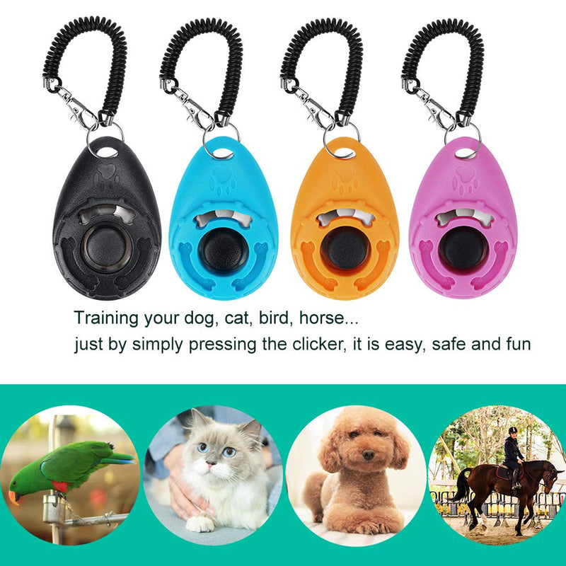 [Australia] - MaGreen 4-Pack Dog Training Clicker Big Button Portable with Wrist Strap - Pet Training Clickers for Dogs Cats Puppy Birds Horses (4 PCS) 