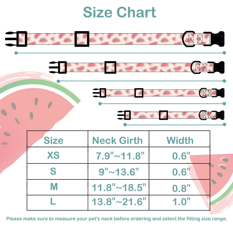 Faygarsle Cute Dog Collar for Girls Boy Dogs Soft Fancy Pet Collar with Watermelon Design Ideal Pink Summer Dog Collar for Small Medium Large Dogs L - PawsPlanet Australia